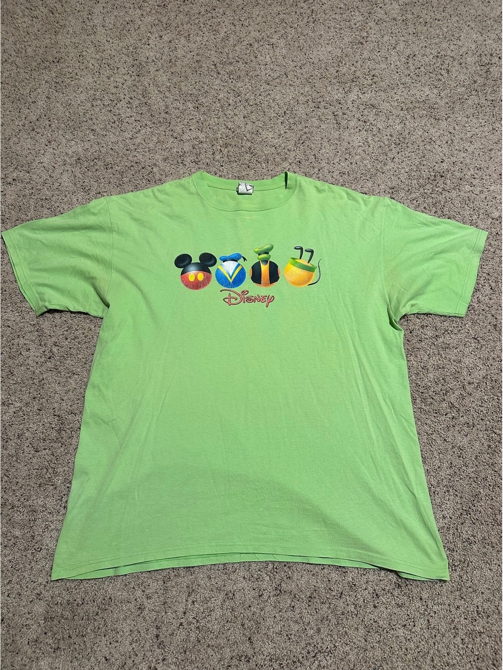 Disney Vintage Green Mickey Mouse and Friends Graphic T-Shirt 2XL